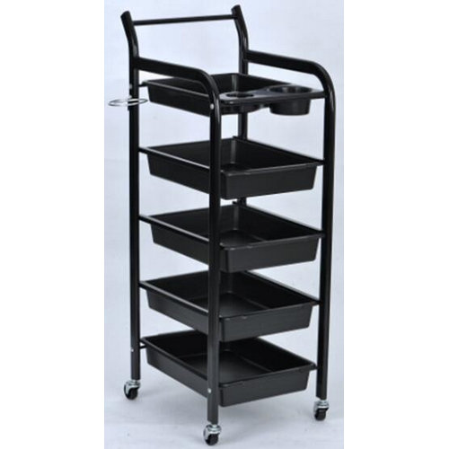 Used beauty salon trolley with 5 trays / barber shop storage rolling cart