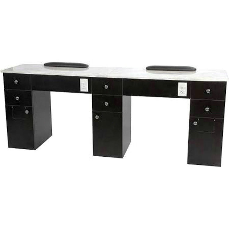 Double wood nail desks manicure tables nail bar stations salon equipment