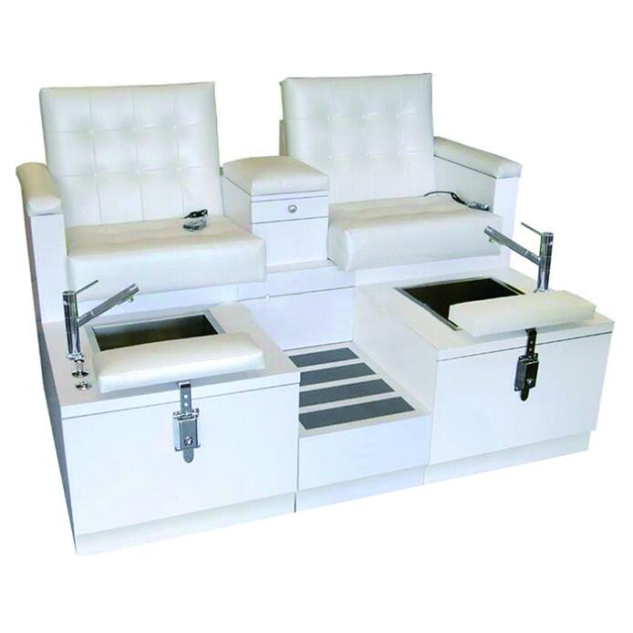 Double Spa Chair Pedicure Station Foot Massage Bench