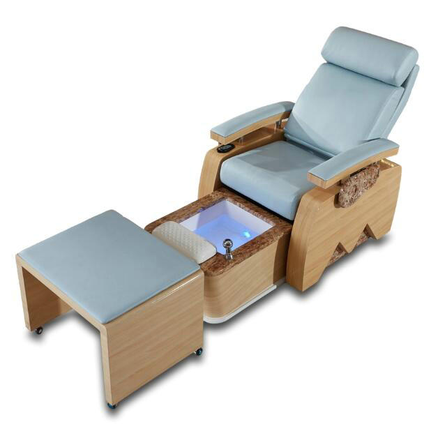 Wood Lay Down Spa Nail Pedicure Chair Massage Station
