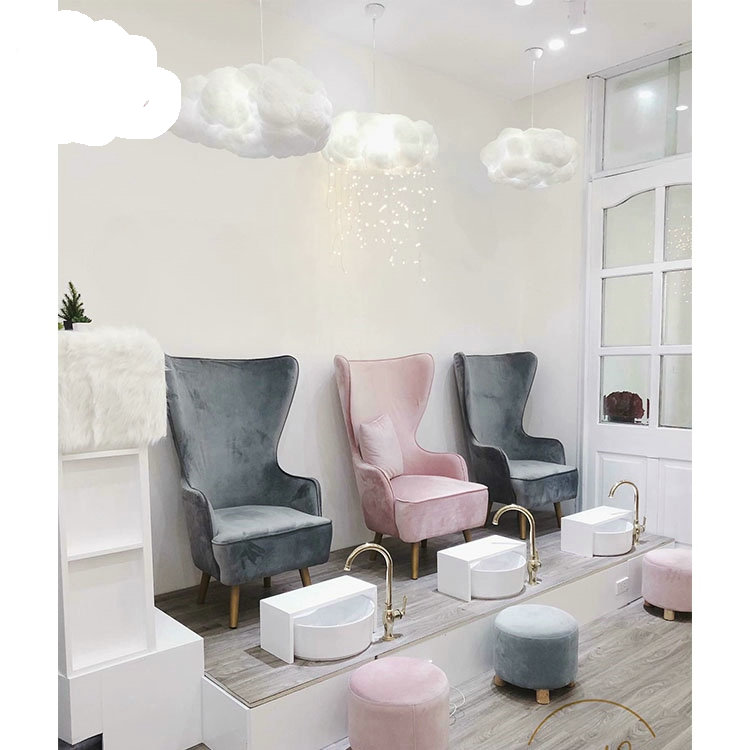 Customized color pedicure chairs luxury foot spa bowl nail chair beauty salon furniture package