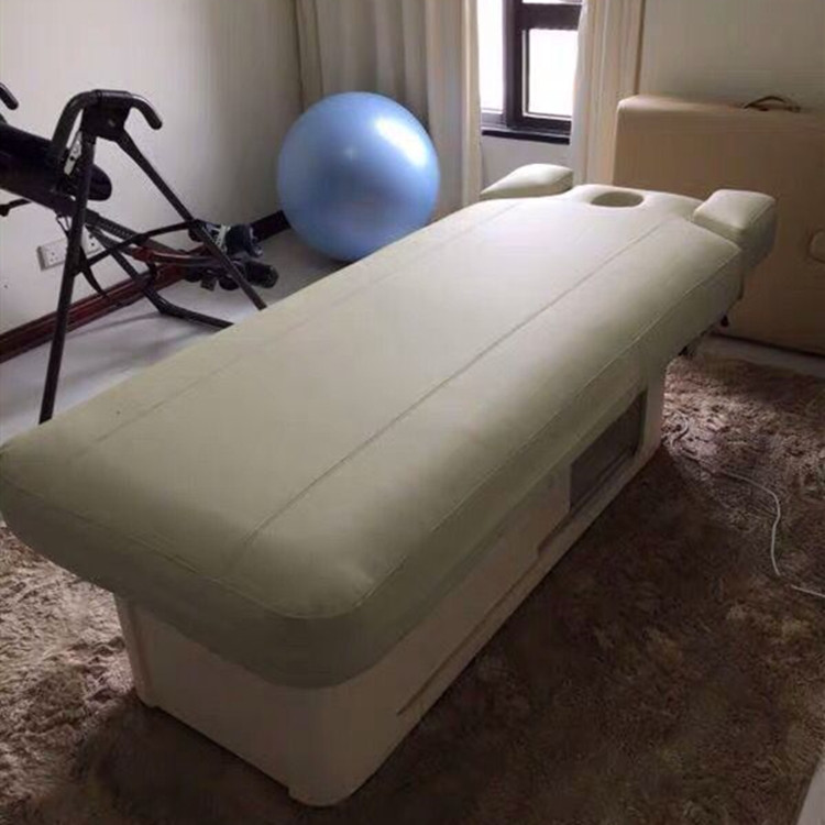Spa salon electric massage table wooden frame heated beauty bed
