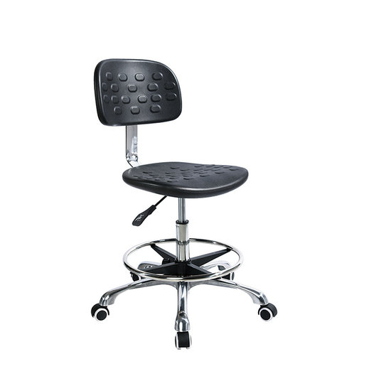 Factory Industrial Workshop ESD Steel PU Swivel Chair Anti-static Lab Stool Cleanroom Task Seating Wheels