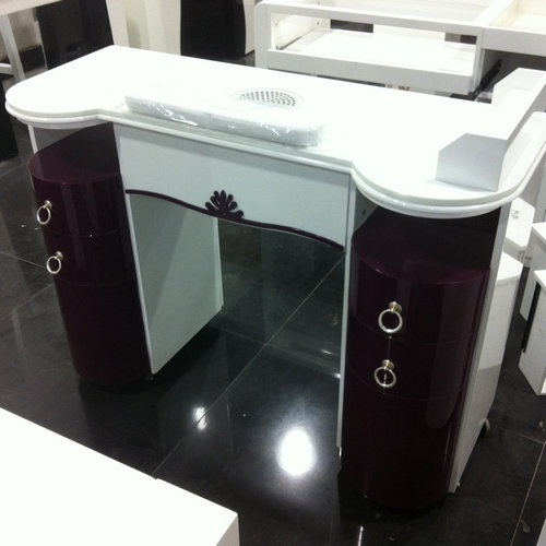 fashion European style nail bar station salon furniture / manicure table with dust collector