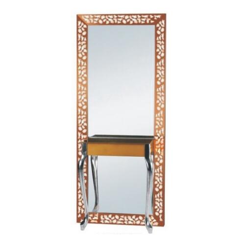 Foshan salon mirror station / hairdressing mirror with lighting stainless steel barber mirror station