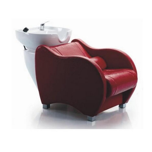 China Alibaba Wholesale Fiberglass base red shampoo chair backwash units / shampoo bowl 