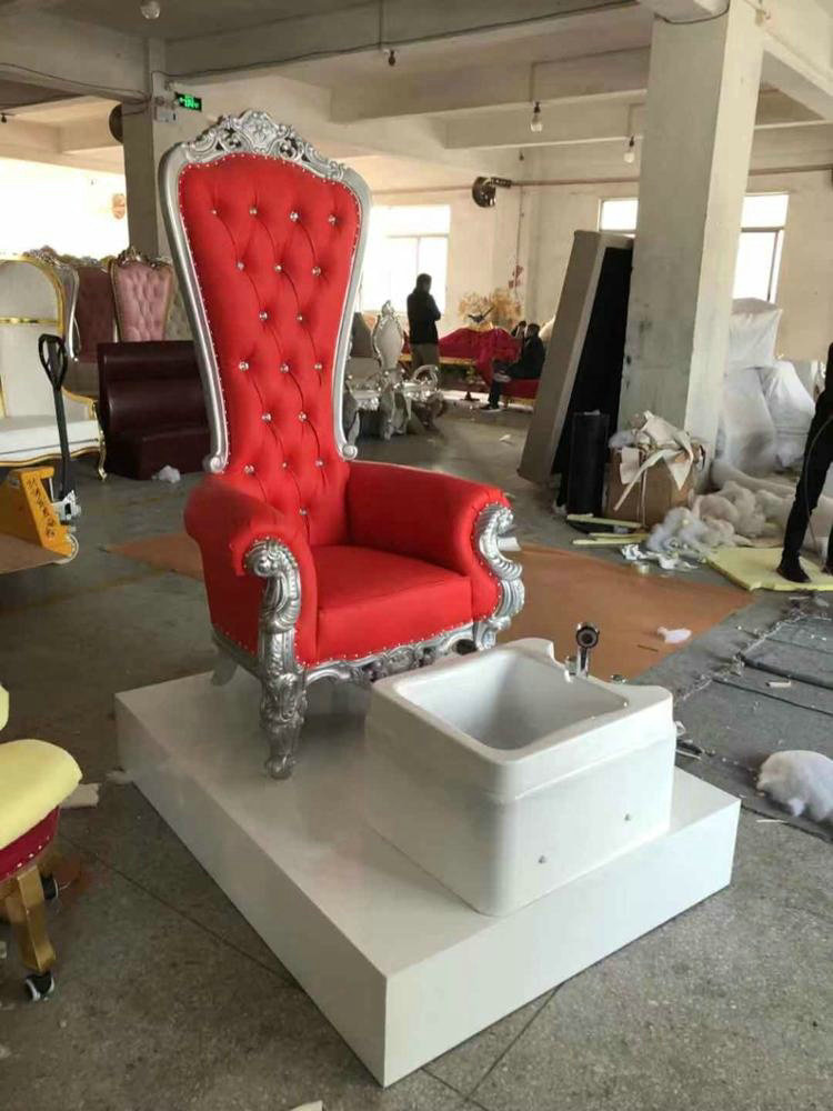 Royal Queen foot spa back massage bench manicure station nail throne pedicure chair