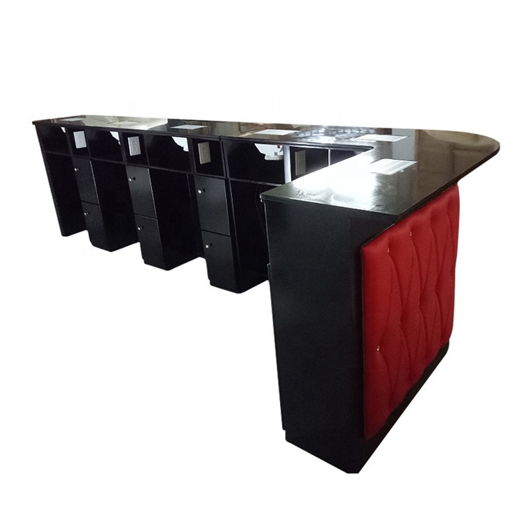 Modern long double nail desk station bar manicure table customized salon furniture