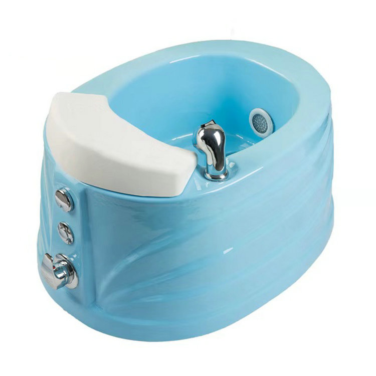 Hot selling foot spa square pedicure bowl sink chair fiberglass material massage pedicure basin