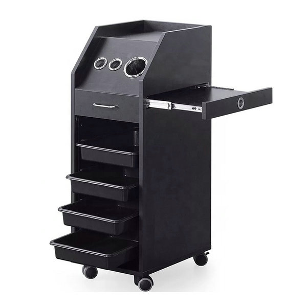 Portable Facial Beauty Nail Cart Pedicure Tools Cabinet Hairdressing Trolley Barber Station