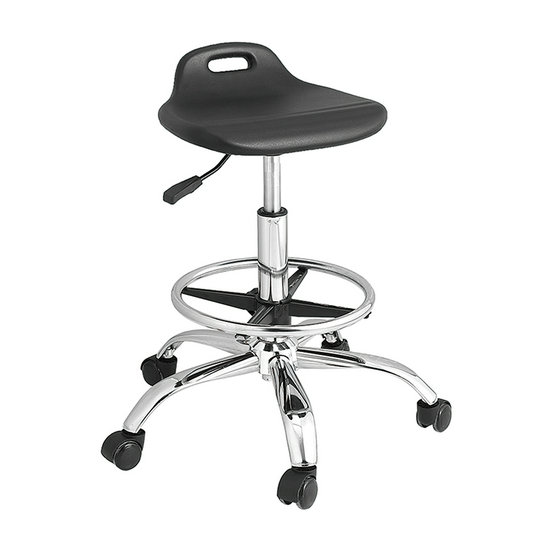 Anti-static Factory Workshop Lift Backrest Swivel Chair ESD PU Laboratory Seating Cleanroom Stool Footring