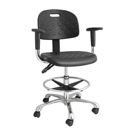 Stainless steel ESD Laboratory Stool PU Office Chairs Industrial Adjustable Workshop Anti-Static Safety Seating